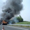 Camion en feu sur l’E25 à Manhay